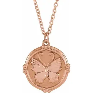 Butterfly Medallion 16-18" Necklace 87480