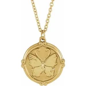 Butterfly Medallion 16-18" Necklace 87480