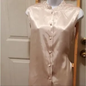 Cabernet sleepwear beige sleeveless pajama set