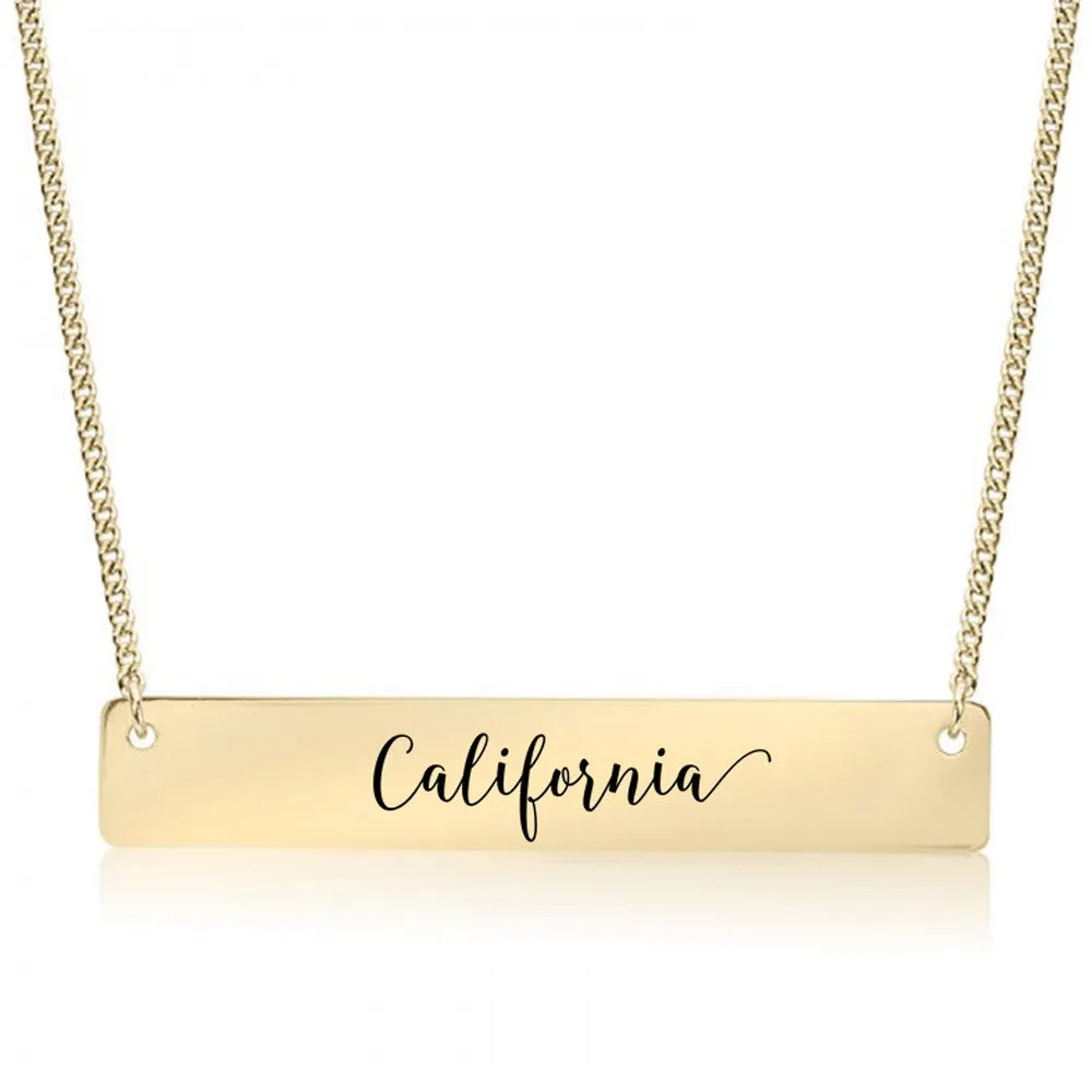 California Gold / Silver Bar Necklace