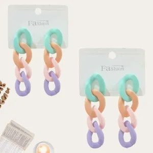 Candy Color Chain Earrings S-0