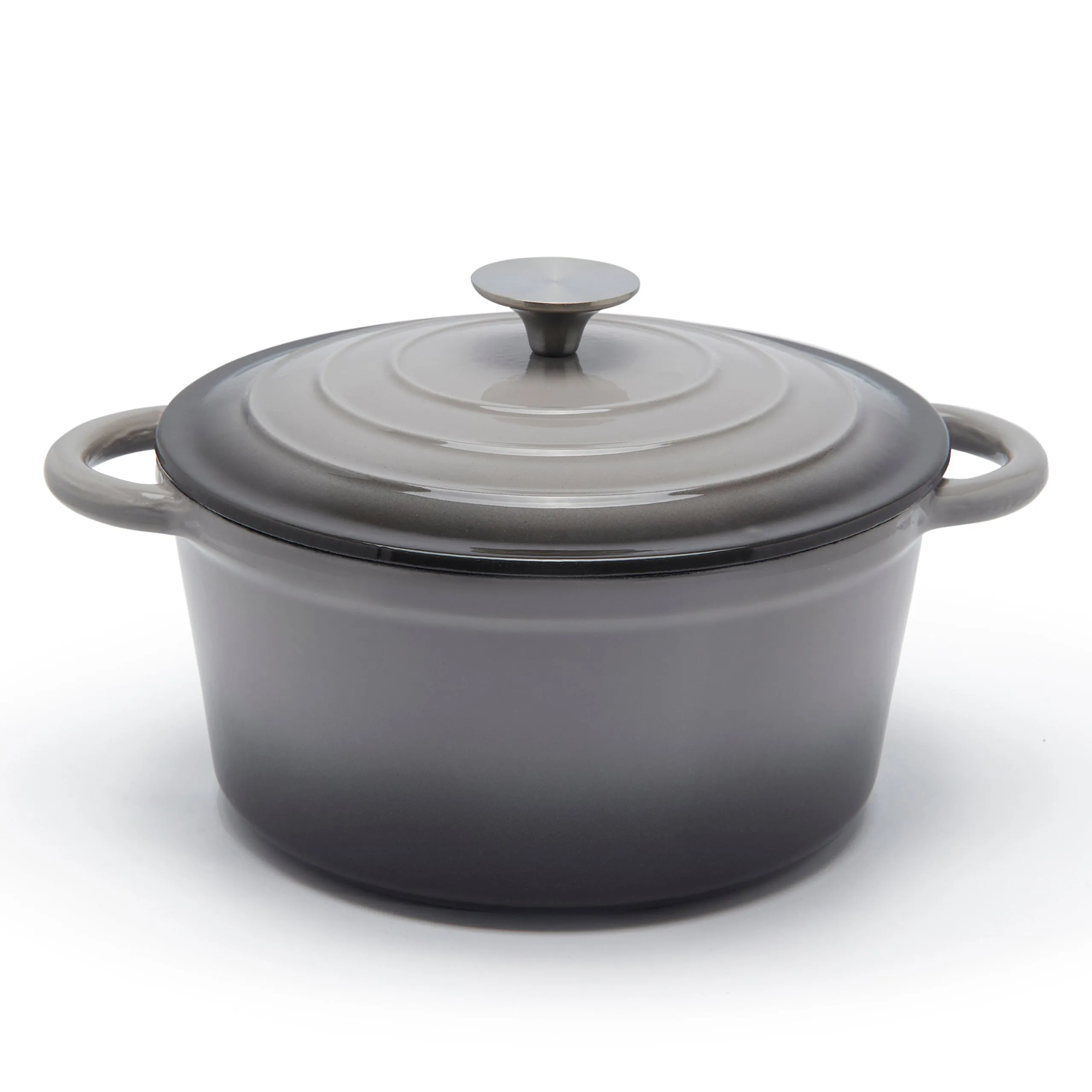 CAST IRON ROUND CASSEROLE (24CM, GREY)