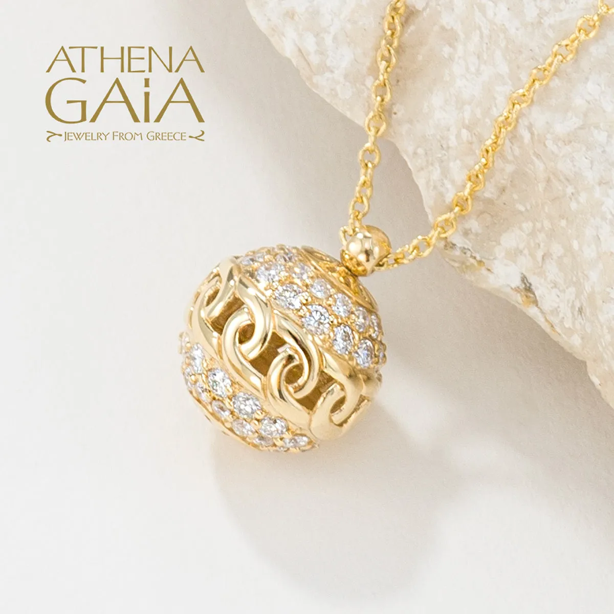 Celestial Linked Pendant Necklace with Diamonds