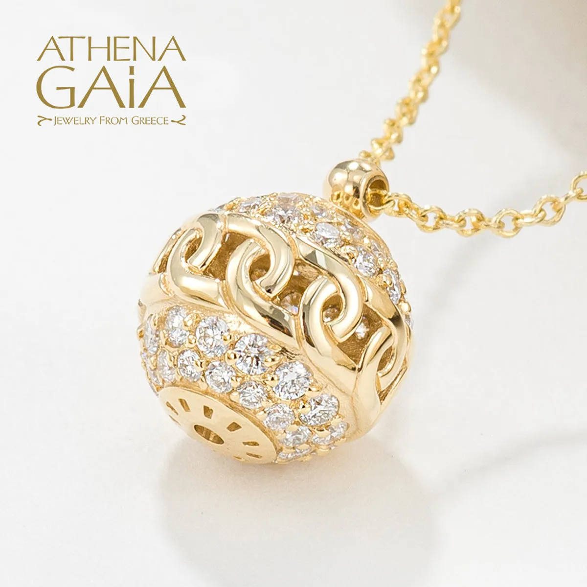Celestial Linked Pendant Necklace with Diamonds