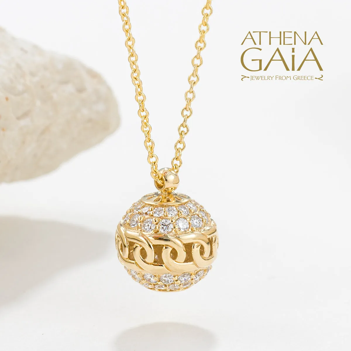 Celestial Linked Pendant Necklace with Diamonds