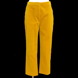 CHANEL 04471 #40 CC Logos Button Long Straight Pants Bottoms Ocher 03843