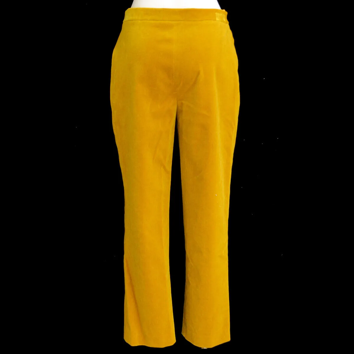 CHANEL 04471 #40 CC Logos Button Long Straight Pants Bottoms Ocher 03843