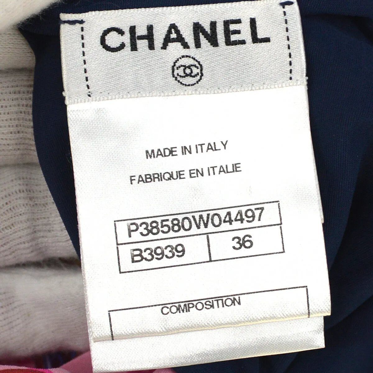 CHANEL #36 B3939 Swimwear Swimsuit Bikini Pink Navy 91381