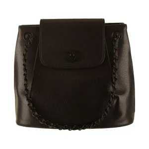 Chanel Black Logo Structured Chain Bag