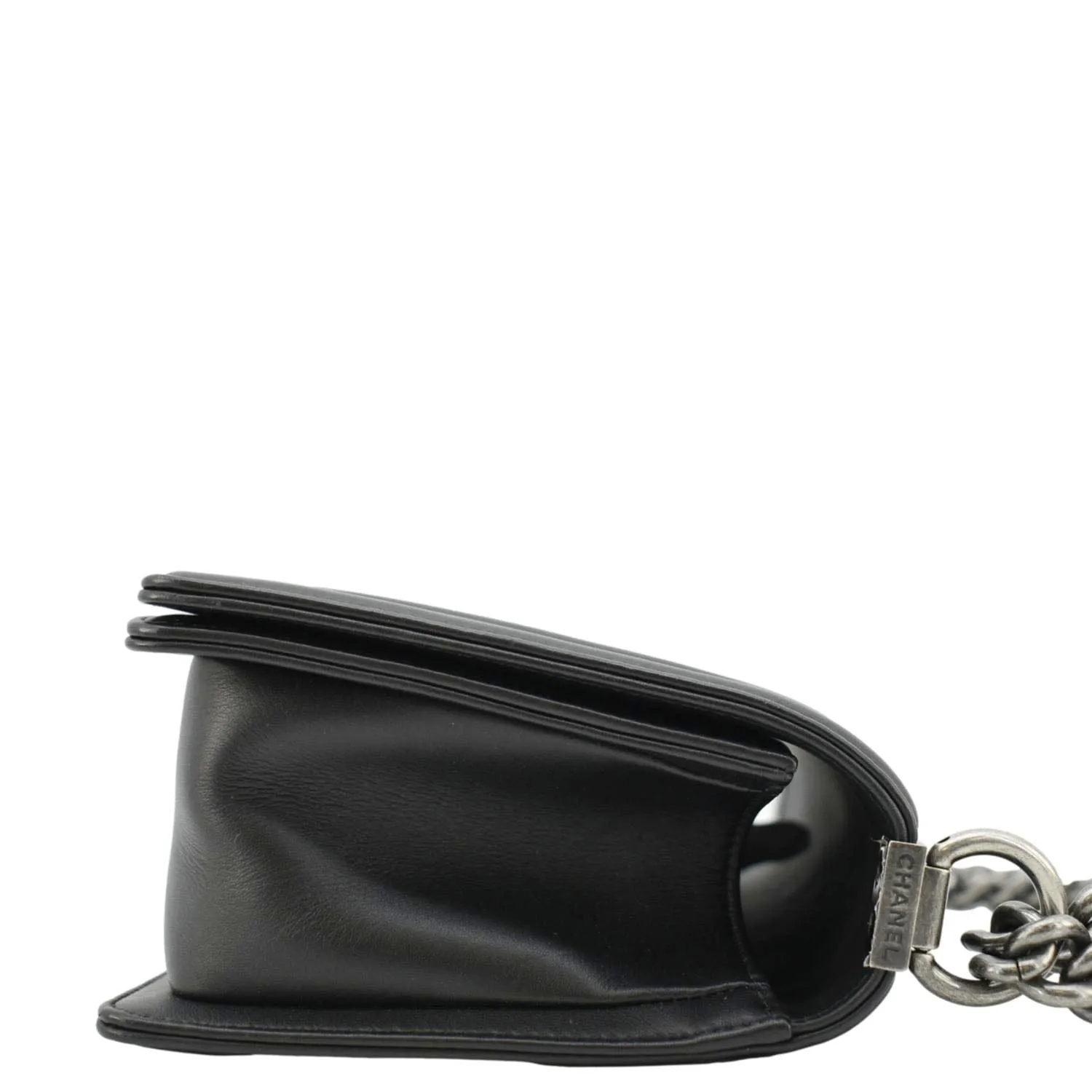 CHANEL Boy Flap Medium Quilted Leather Shoulder Bag Black
