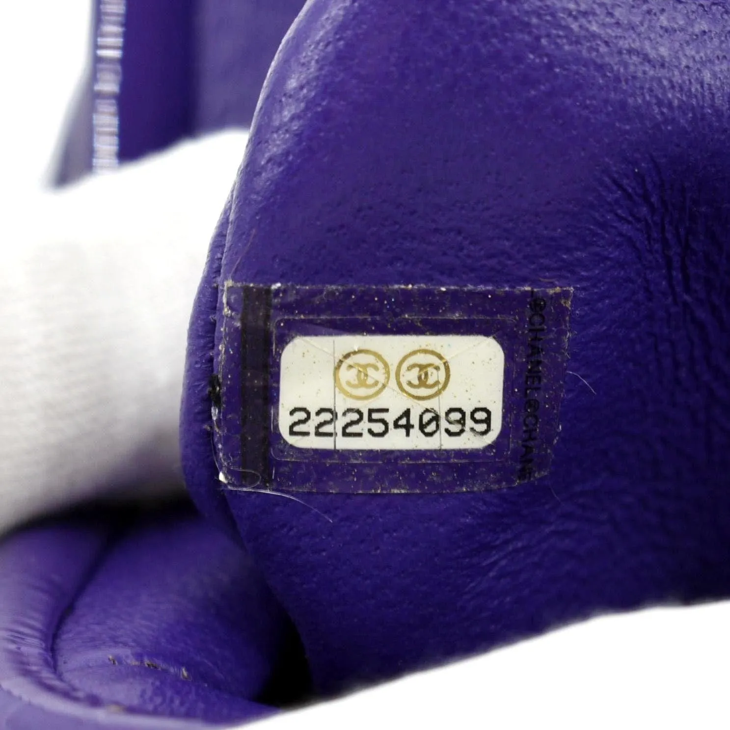 CHANEL Timeless Quilted Patent Leather Clutch Bag Purple