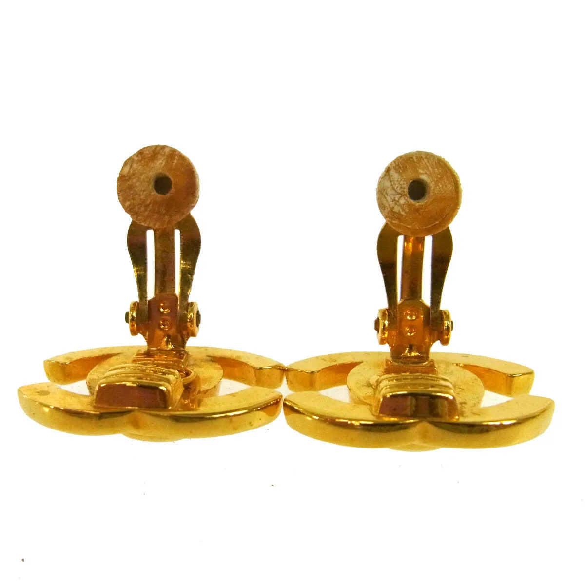 CHANEL Vintage CC Logos Turnlock Earrings 0.9 - 0.7 Clip-On AK25509d