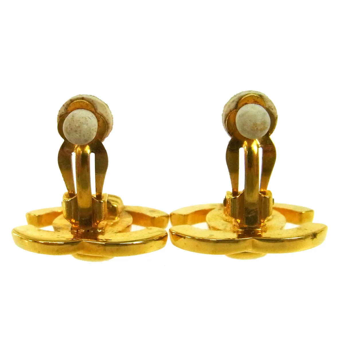 CHANEL Vintage CC Logos Turnlock Earrings 0.9 - 0.7 Clip-On AK25509d