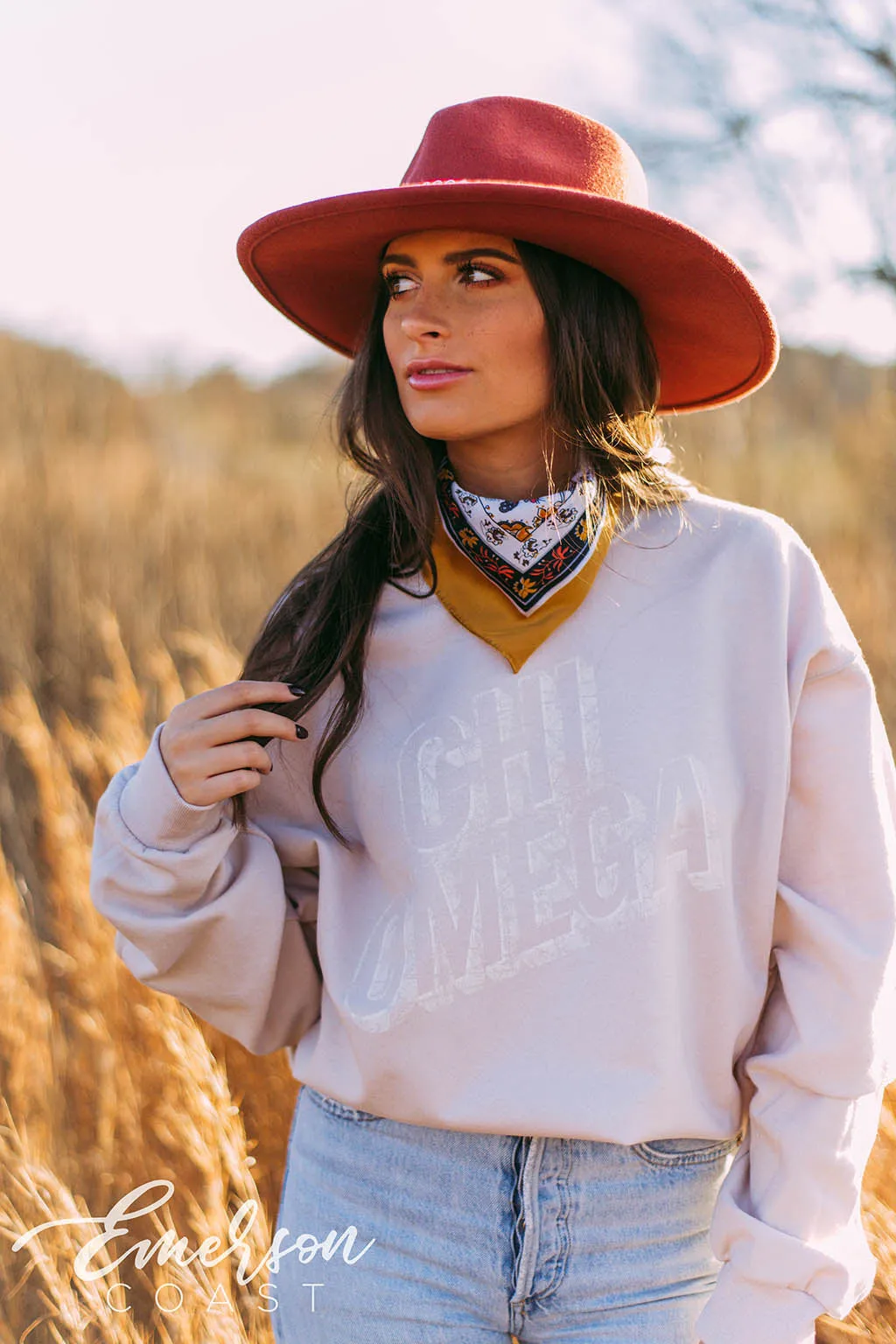 Chi Omega Subtle Sand Crewneck