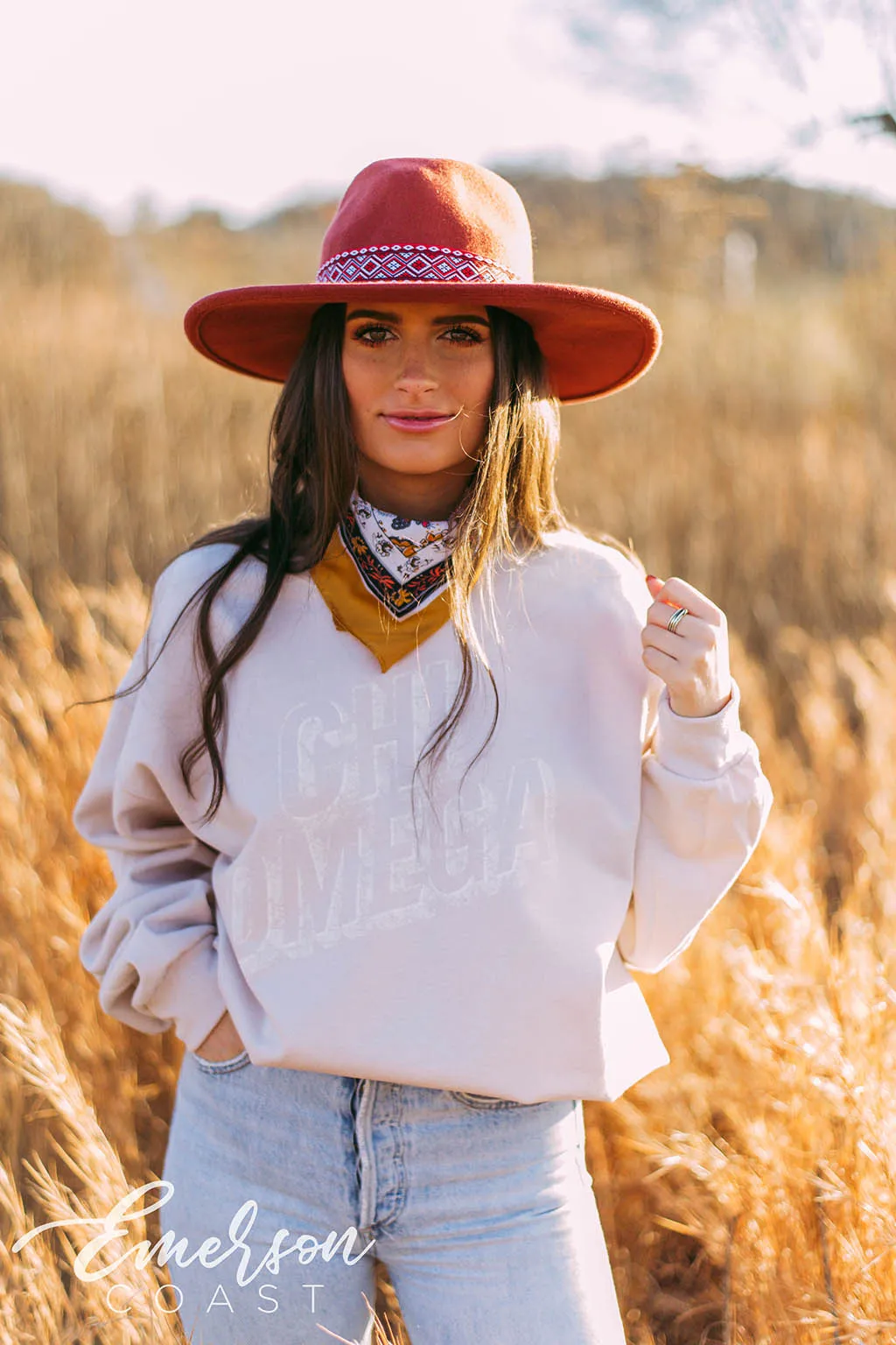 Chi Omega Subtle Sand Crewneck