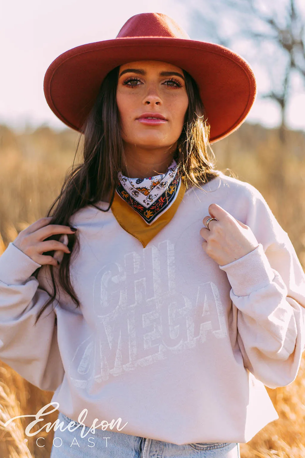 Chi Omega Subtle Sand Crewneck