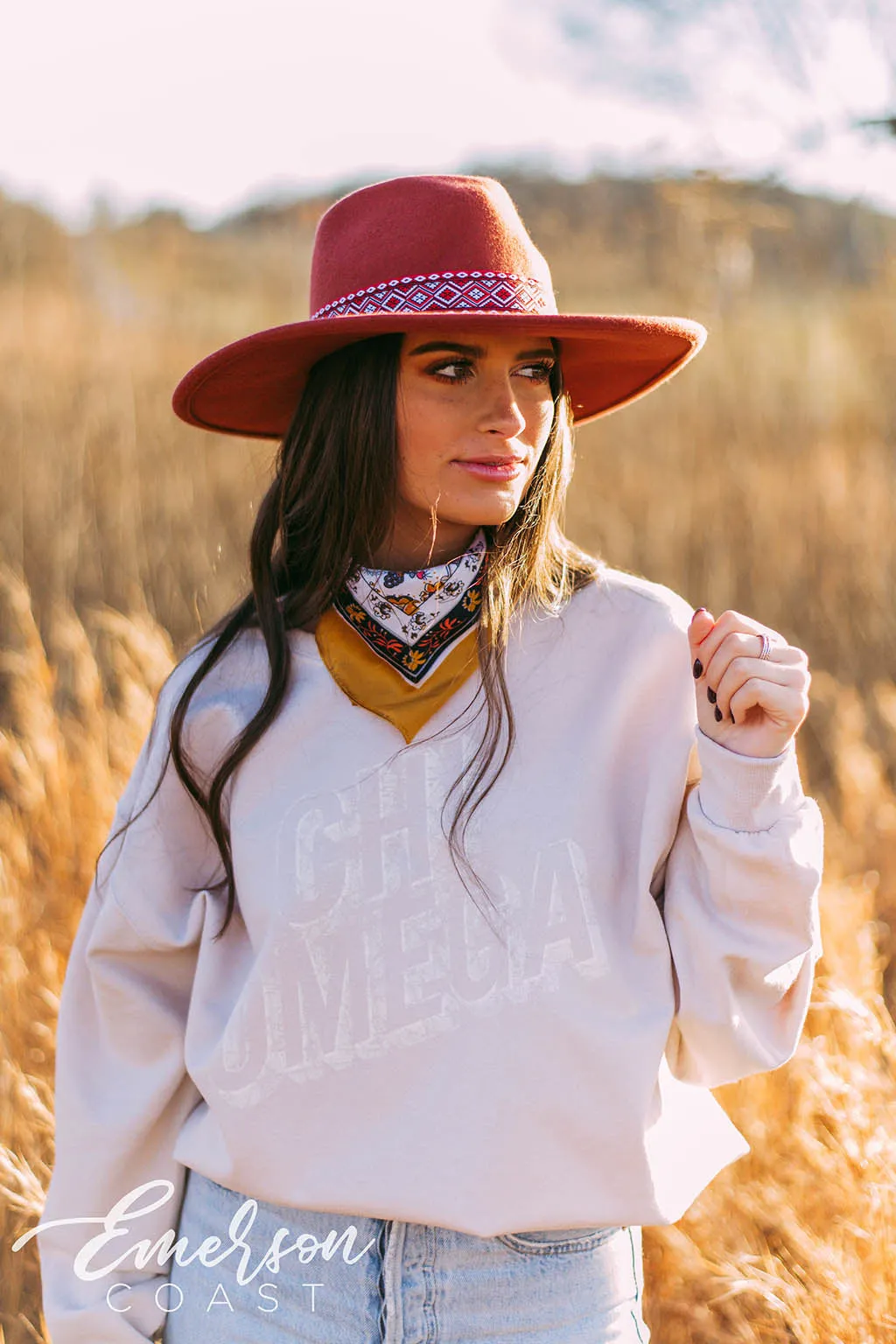 Chi Omega Subtle Sand Crewneck