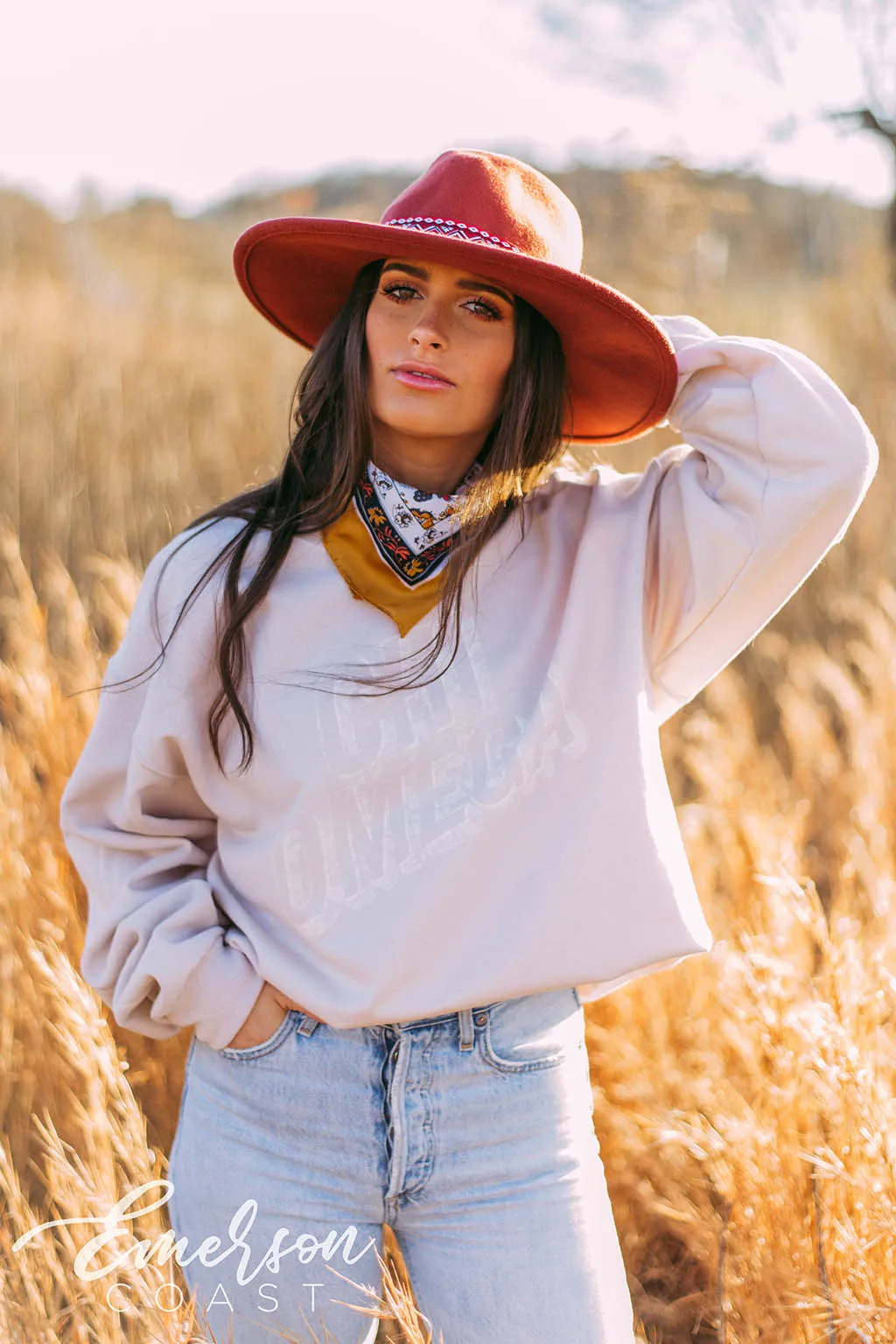 Chi Omega Subtle Sand Crewneck