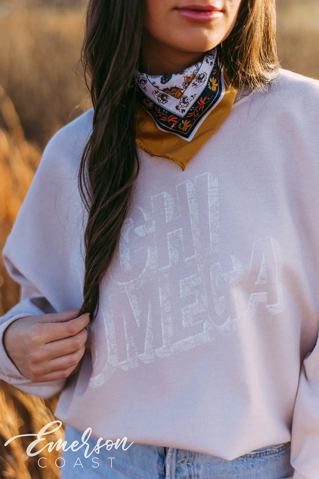 Chi Omega Subtle Sand Crewneck