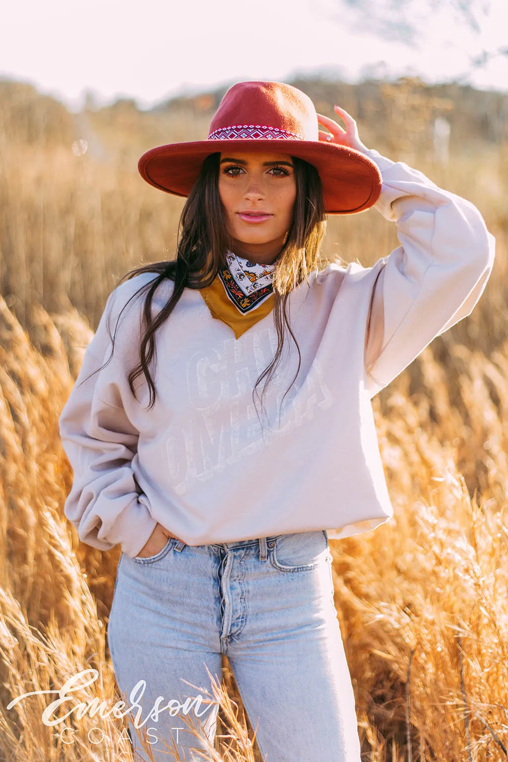 Chi Omega Subtle Sand Crewneck