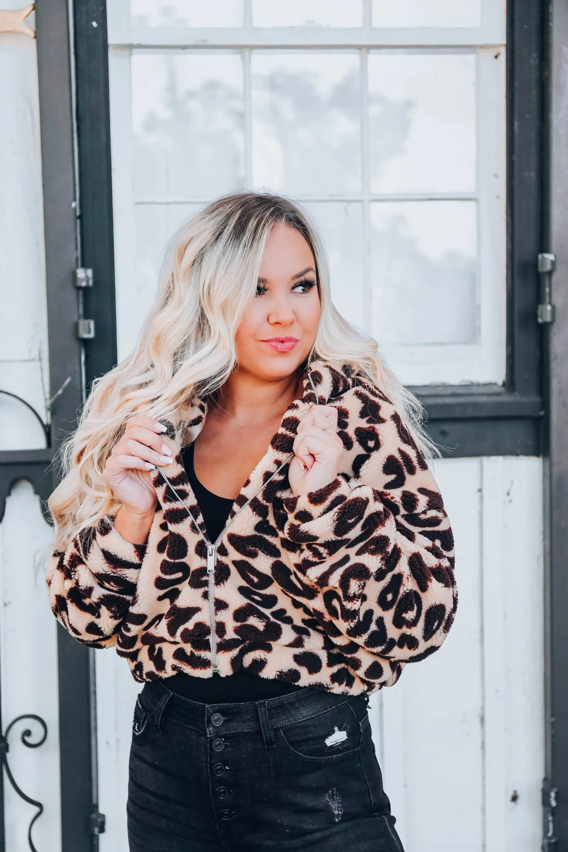 Chilly Days Sherpa Hoodie - Brown