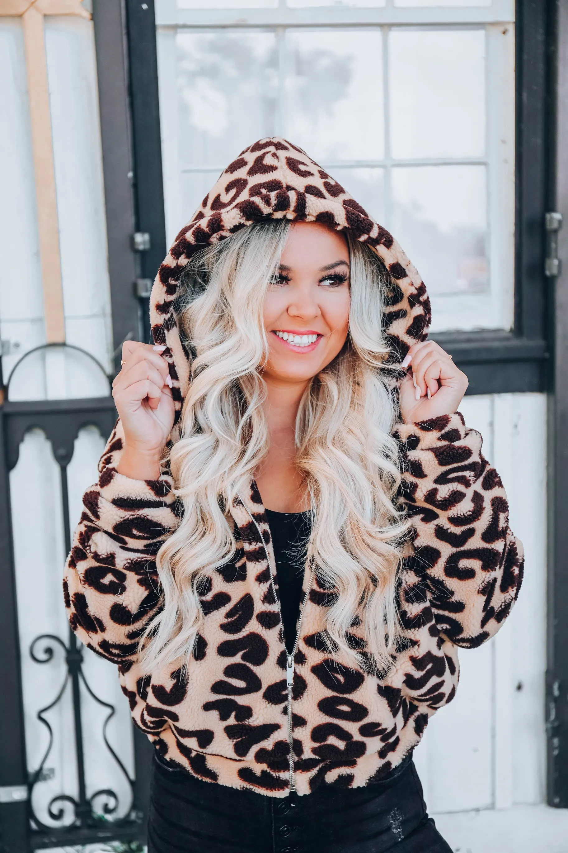 Chilly Days Sherpa Hoodie - Brown