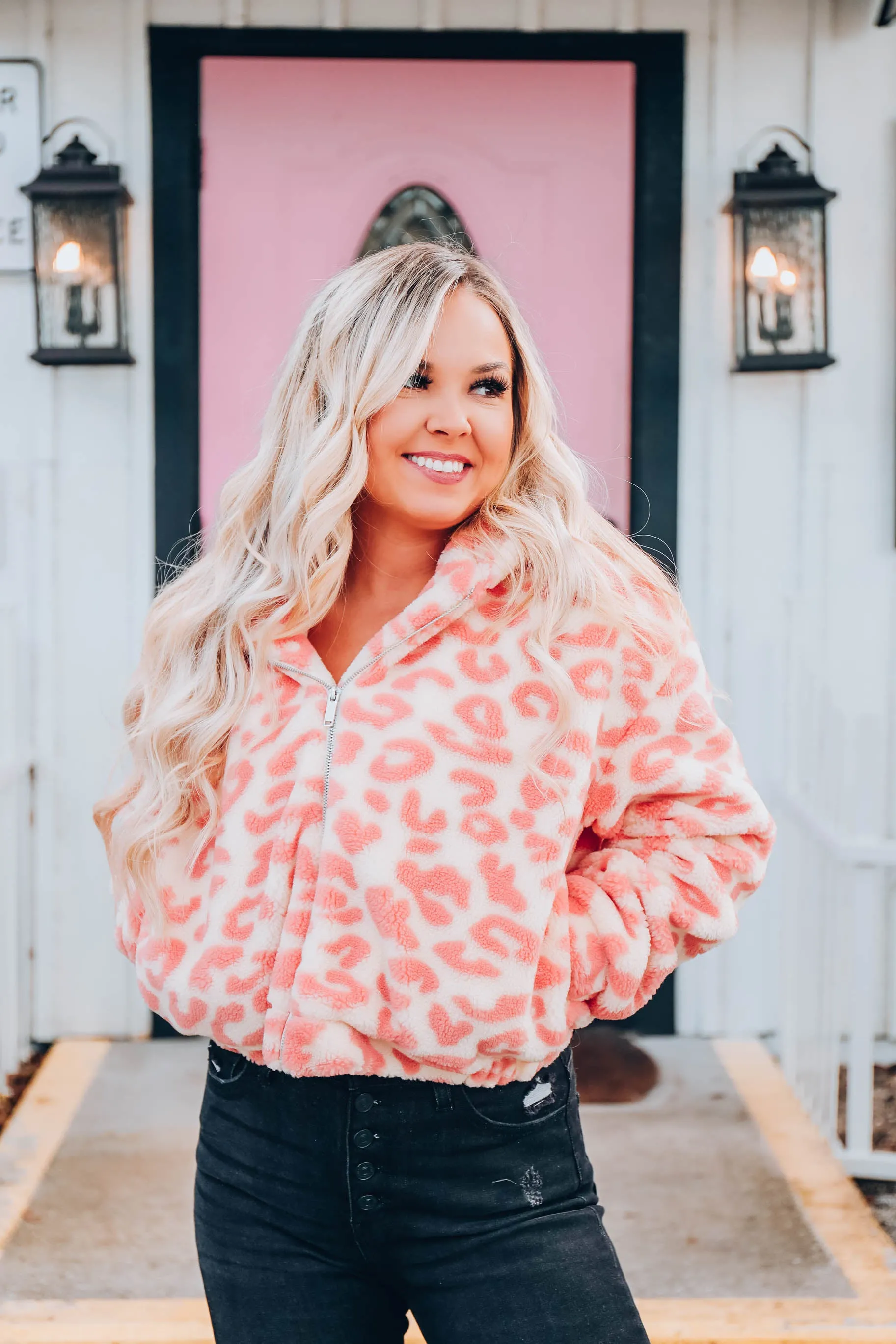 Chilly Days Sherpa Hoodie - Pink