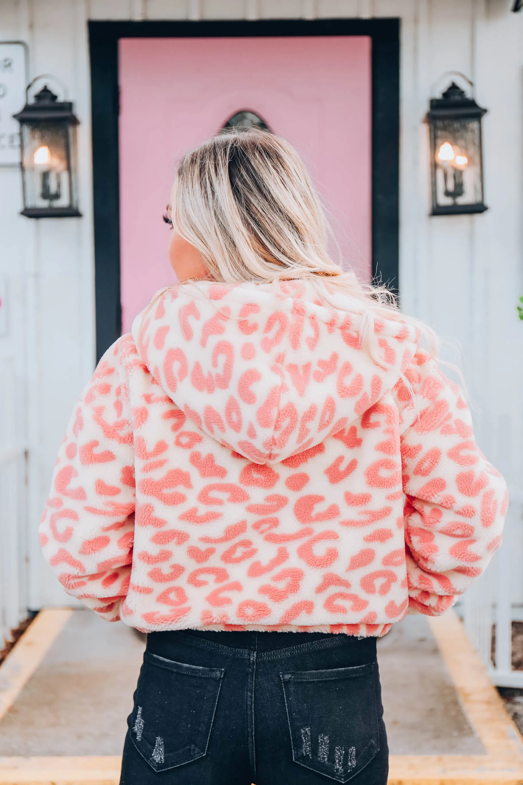 Chilly Days Sherpa Hoodie - Pink
