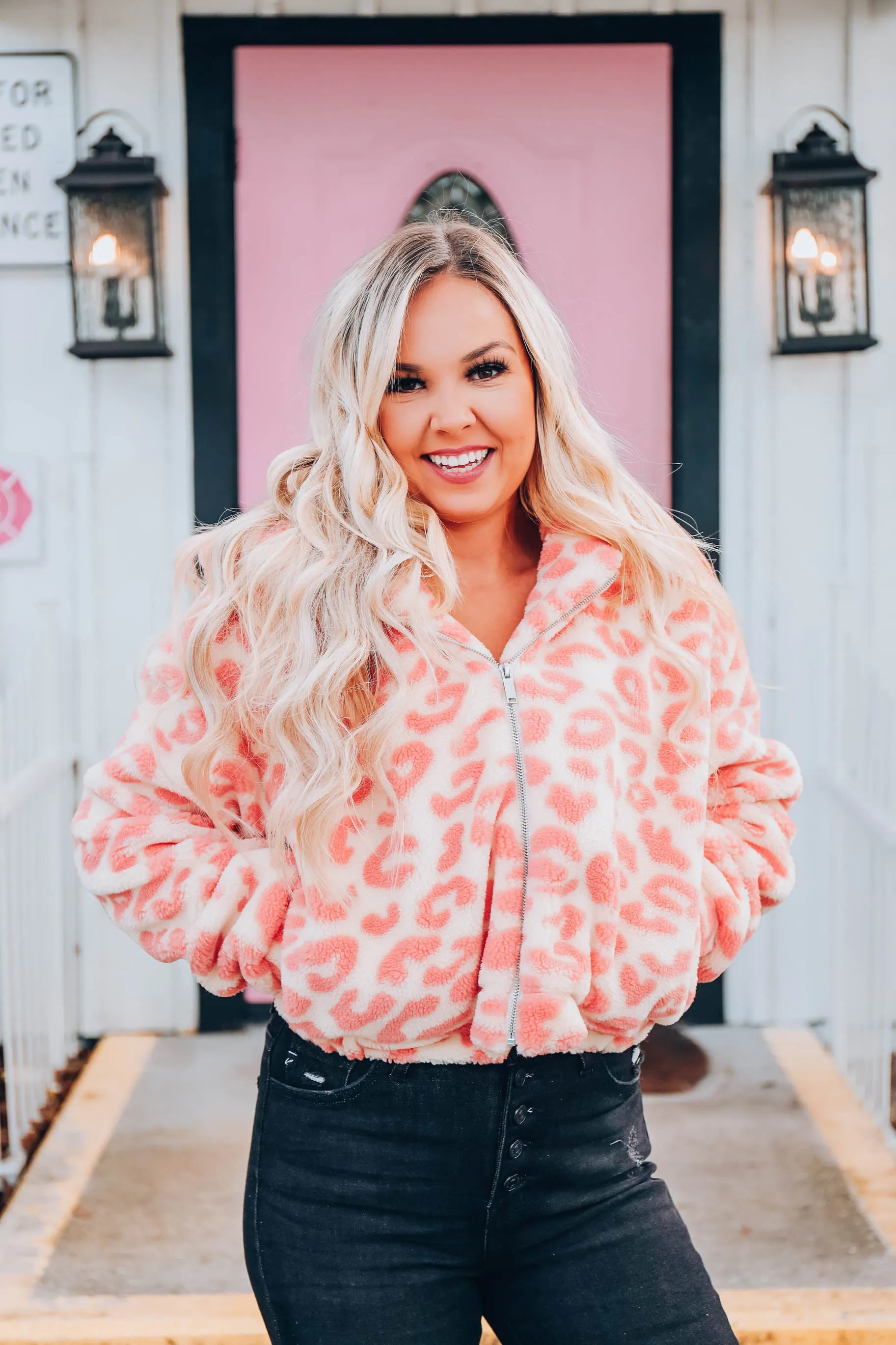 Chilly Days Sherpa Hoodie - Pink