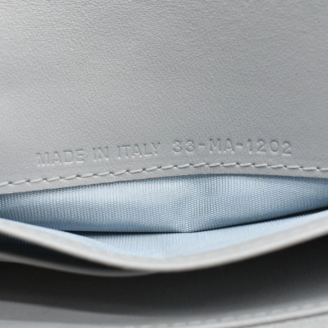 CHRISTIAN DIOR Caro Orchid Cannage Calfskin leather Long Wallet Gray