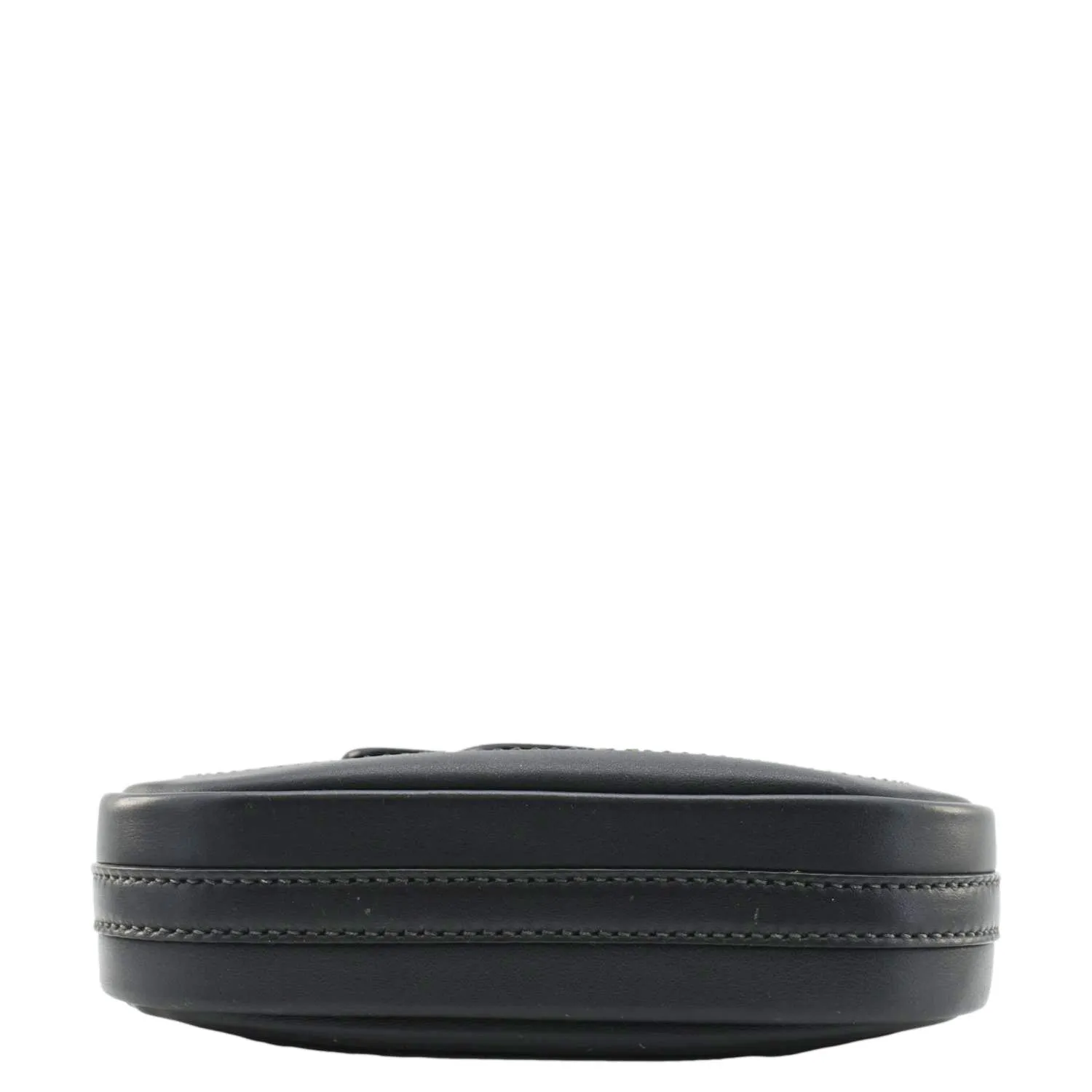 CHRISTIAN DIOR D Fence Calfskin Leather Saddle Bag Black