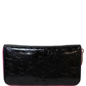 CHRISTIAN DIOR Diorissimo Patent Leather Zip Around Wallet Black