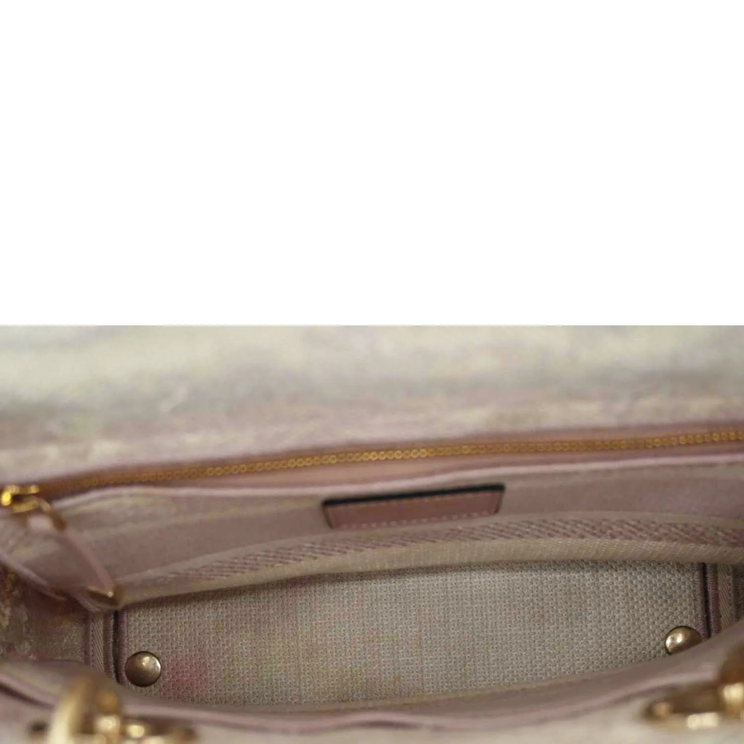 CHRISTIAN DIOR Lady dior D-Lite Embroidered Canvas Shoulder Bag White