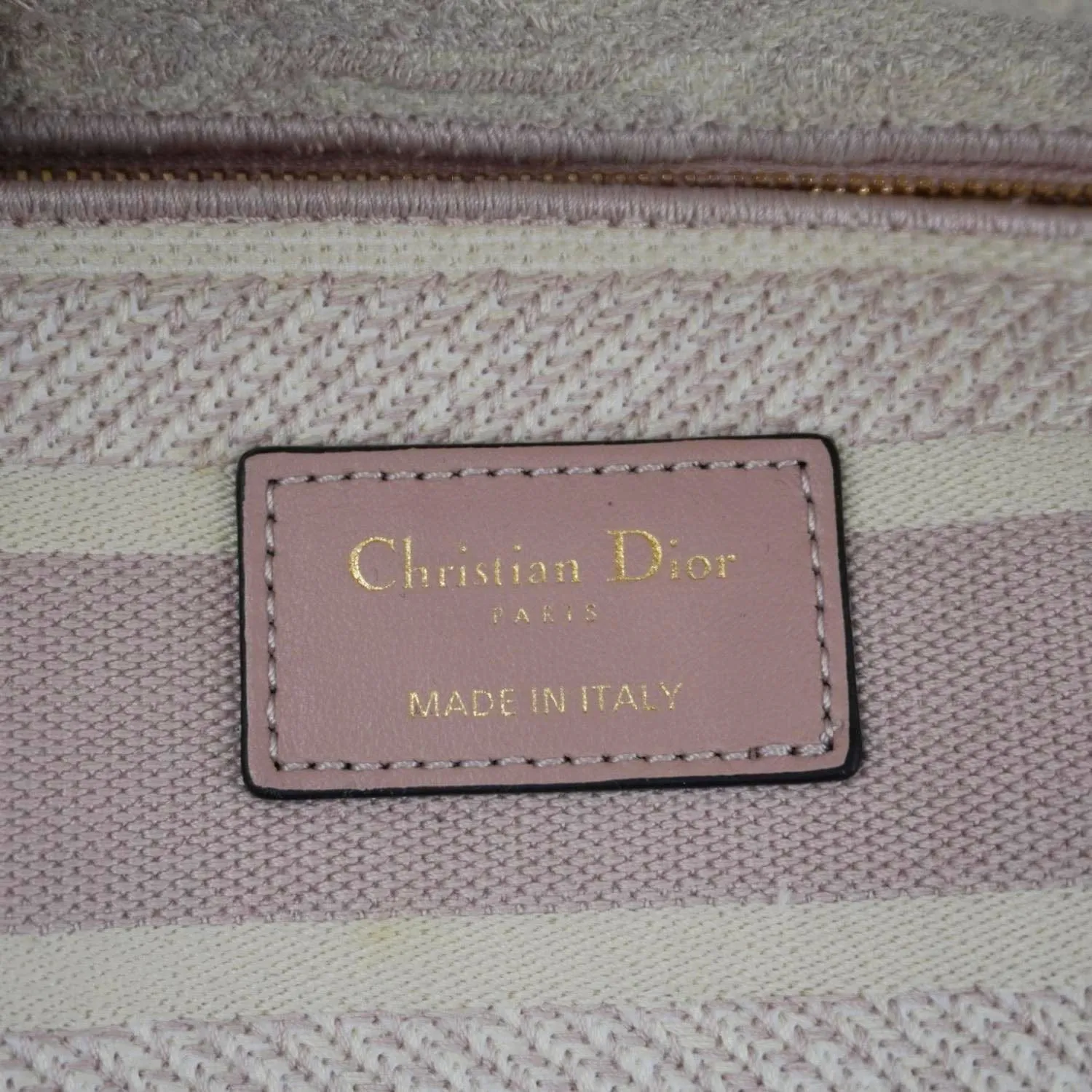 CHRISTIAN DIOR Lady dior D-Lite Embroidered Canvas Shoulder Bag White