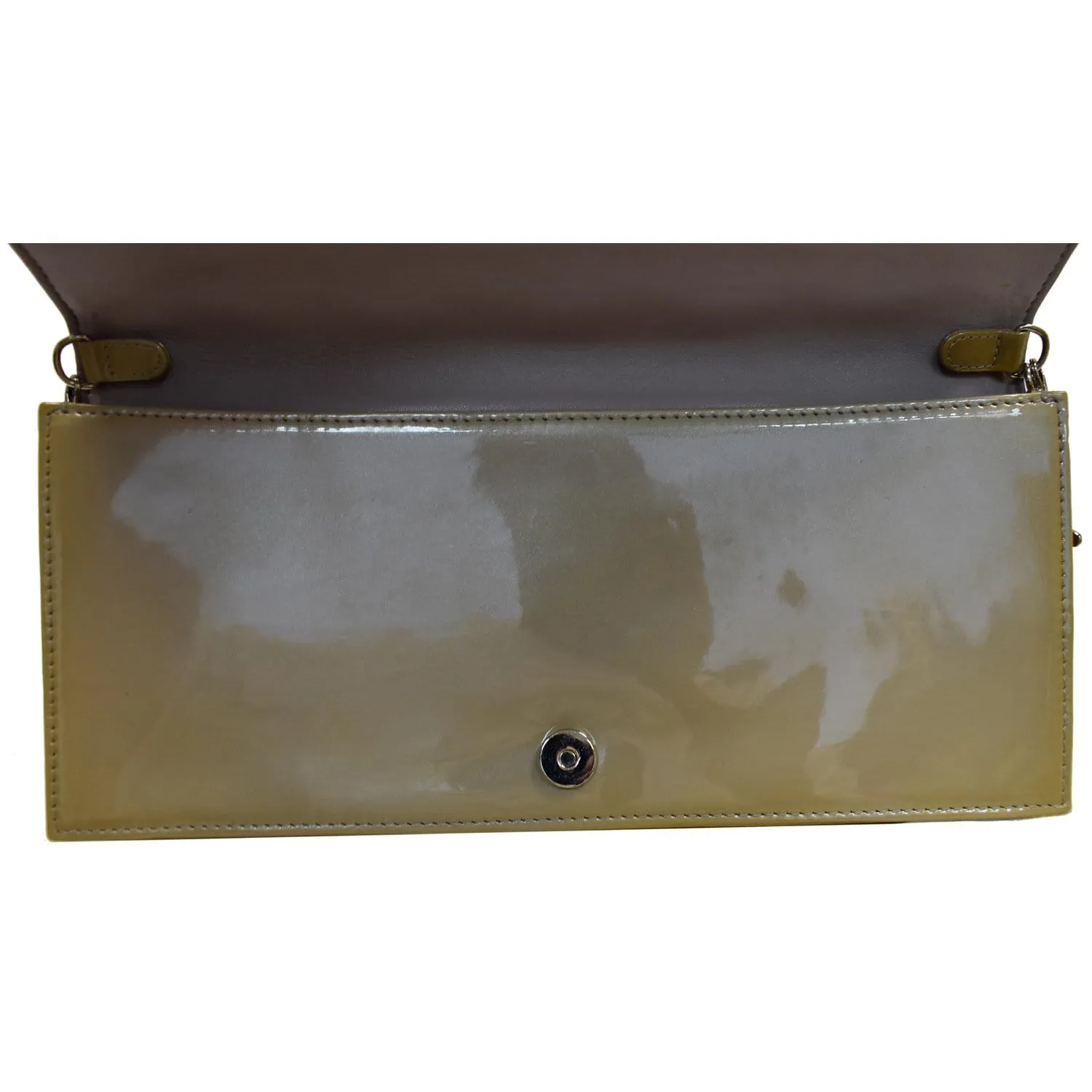 CHRISTIAN DIOR Quilted Patent Leather Lady Dior Clutch Bag Bronze - 25% OFF
