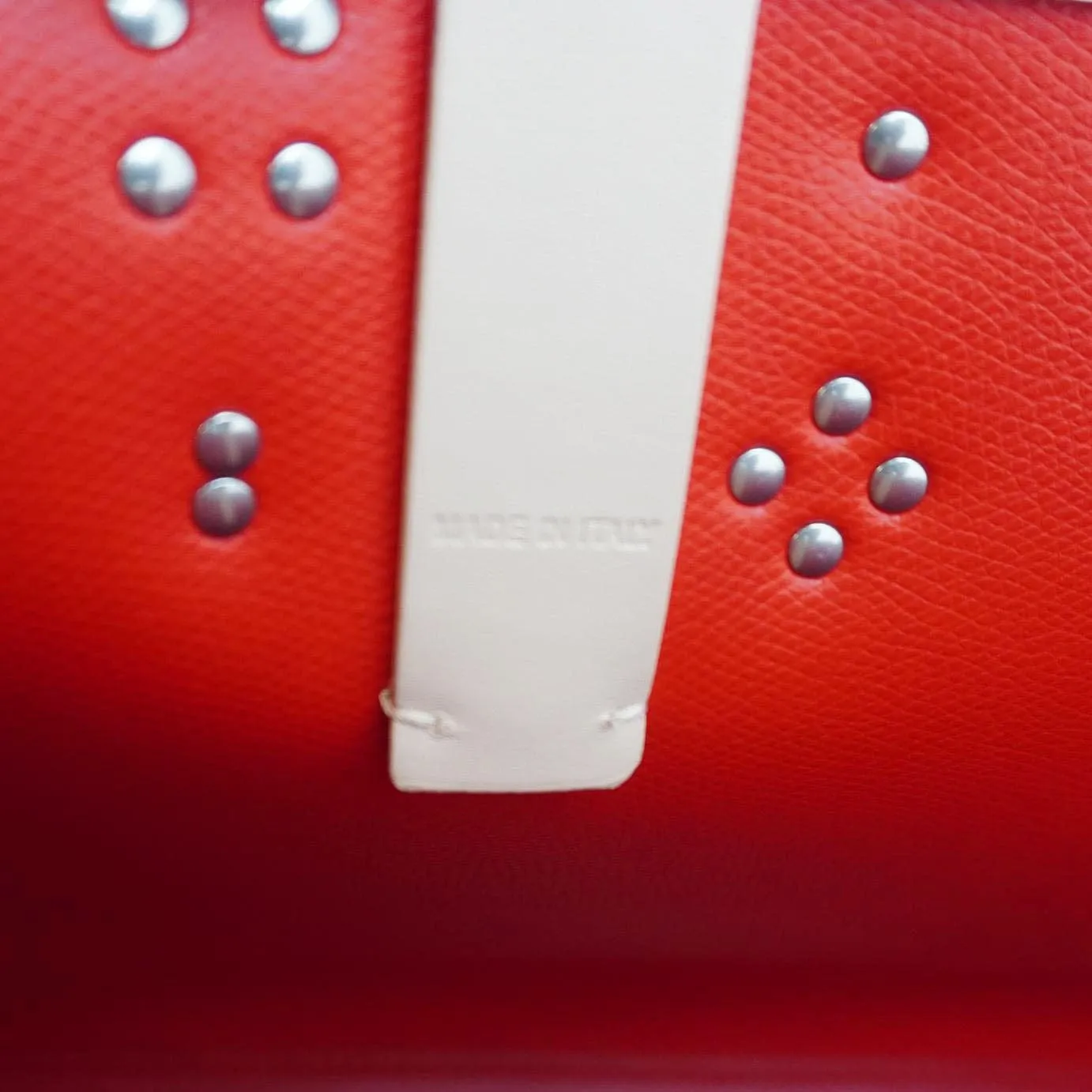 CHRISTIAN LOUBOUTIN Cabata Empire Studded Spike Leather Tote Bag Leche