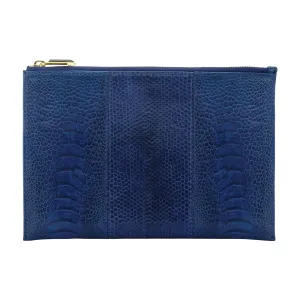 CHRISTINA SNAKESKIN & OSTRICH LEG POUCH