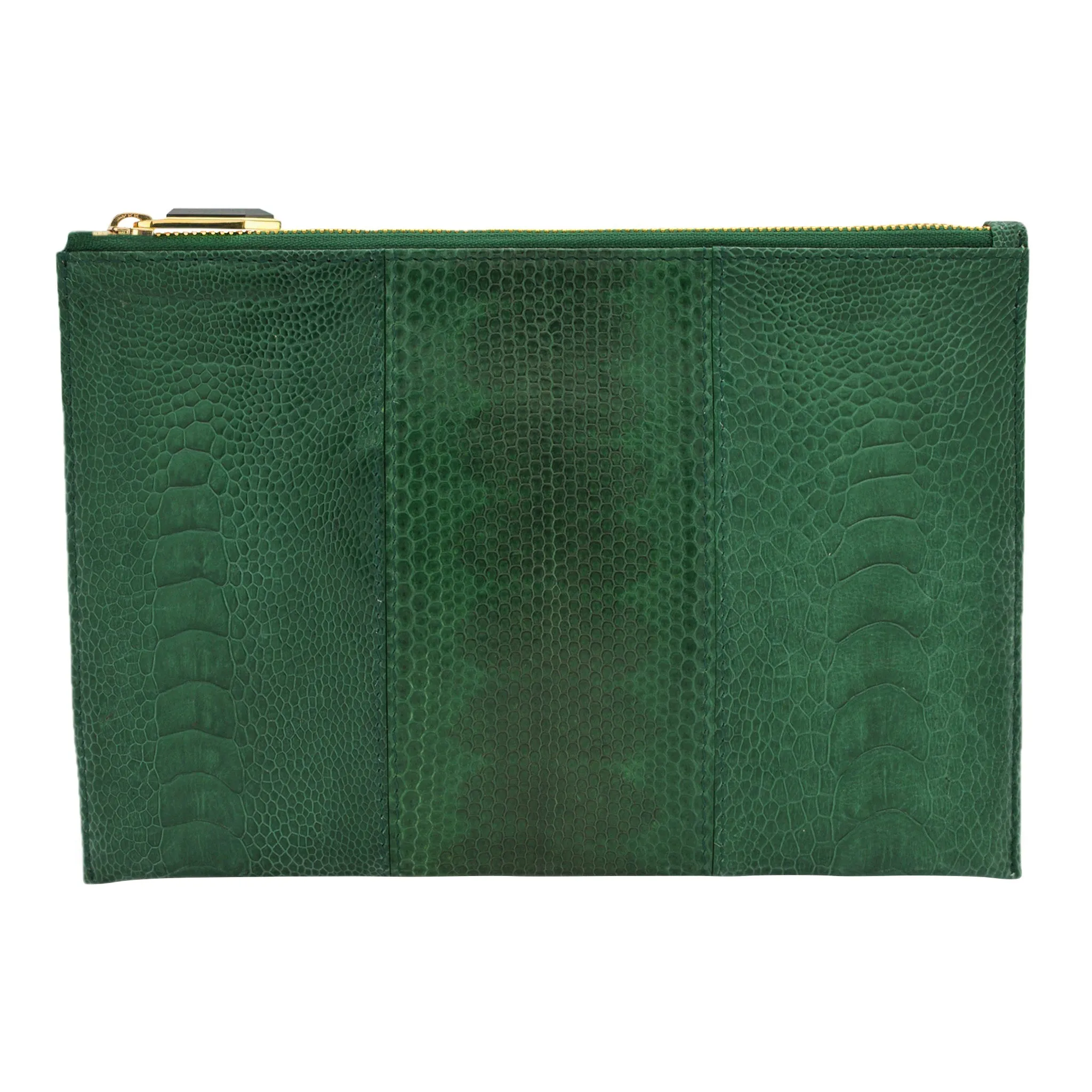CHRISTINA SNAKESKIN & OSTRICH LEG POUCH