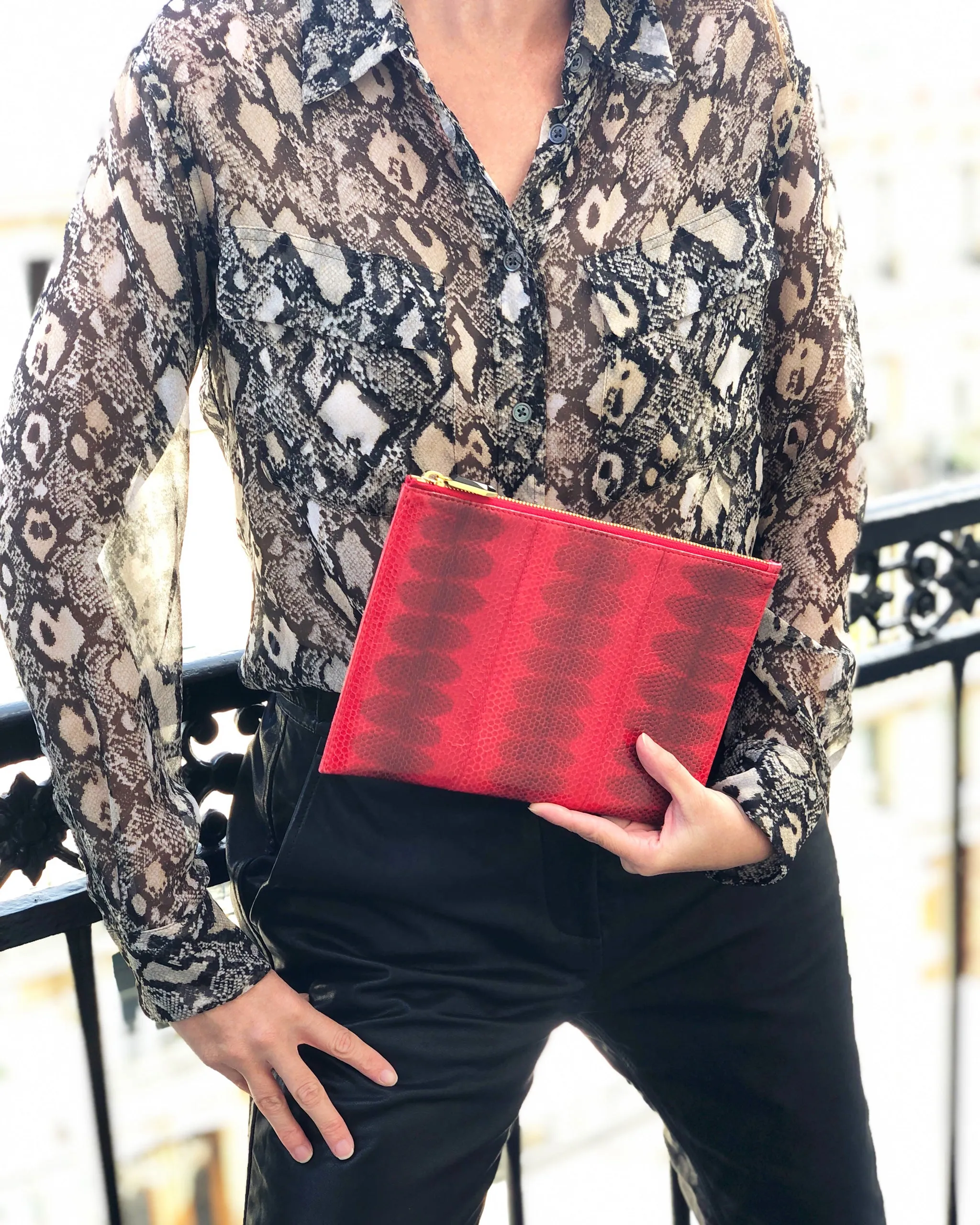 CHRISTINA SNAKESKIN POUCH