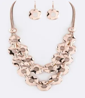 Chunky Layered Linked Hoop Necklace