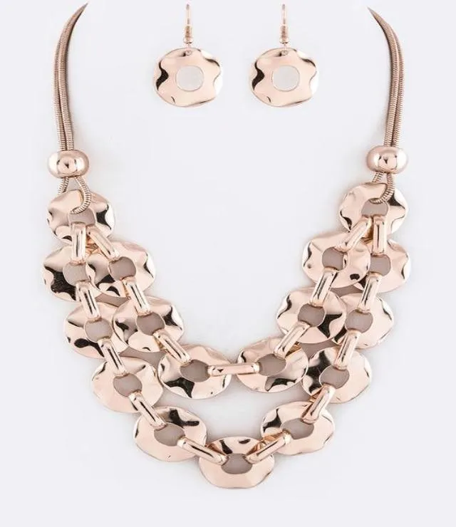 Chunky Layered Linked Hoop Necklace