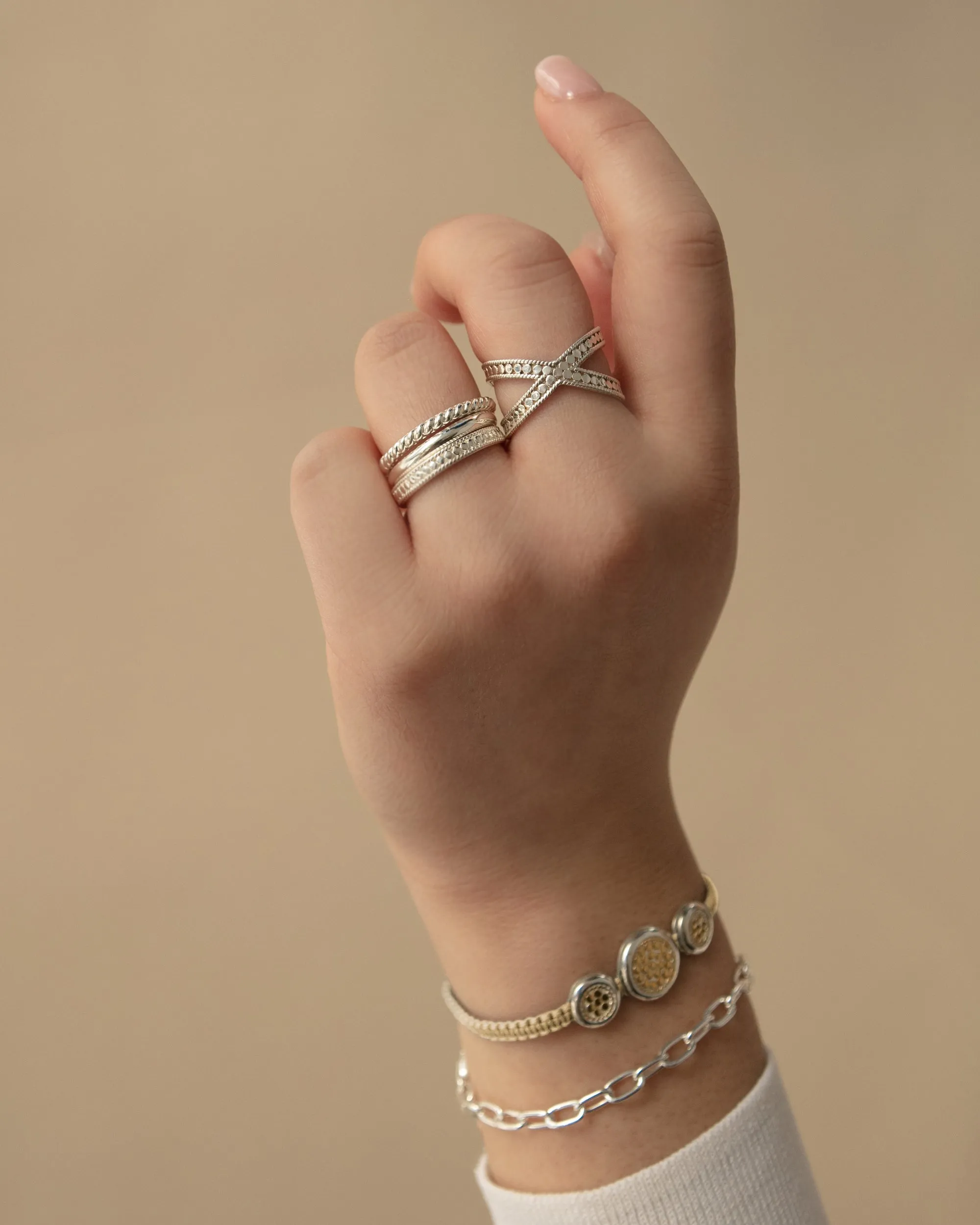 Classic Triple Linked Stacking Ring - Silver