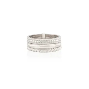 Classic Triple Linked Stacking Ring - Silver