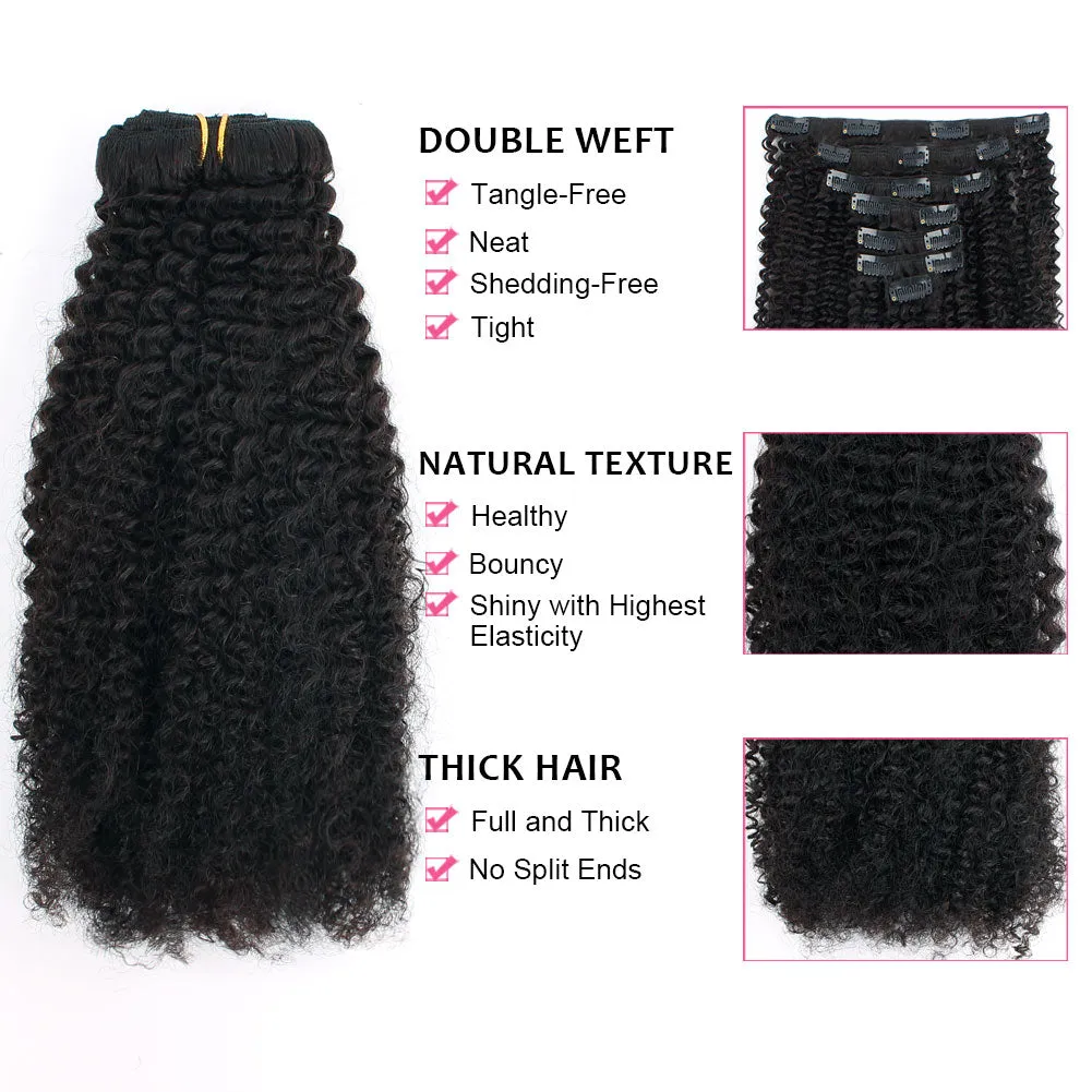 Clip in Hair Extension Afro Kinky Curly-Only For Order Over $269