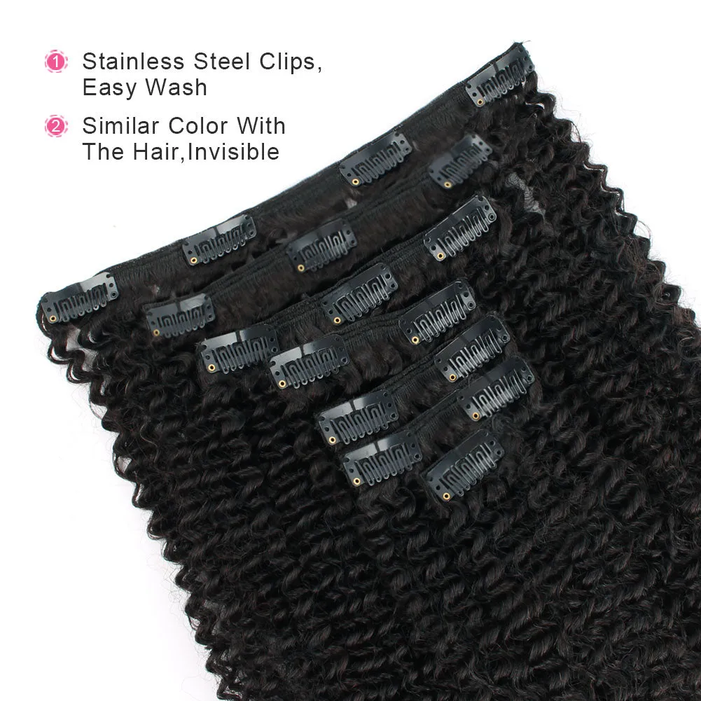 Clip in Hair Extension Afro Kinky Curly-Only For Order Over $269