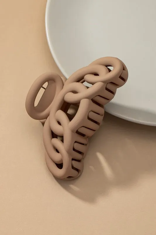 Color large hair clips with chunky linked ovals