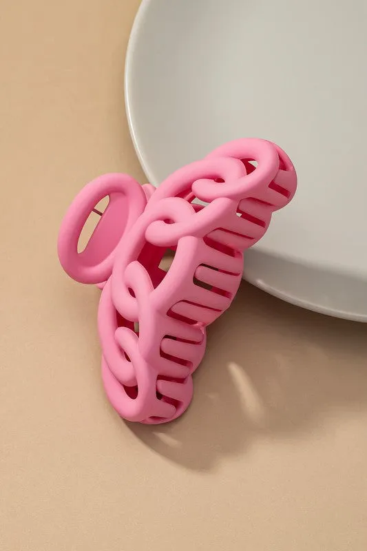Color large hair clips with chunky linked ovals