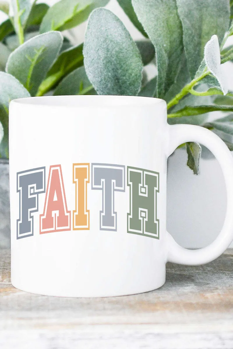Colorful Arched Faith White Mug
