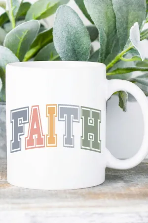 Colorful Arched Faith White Mug