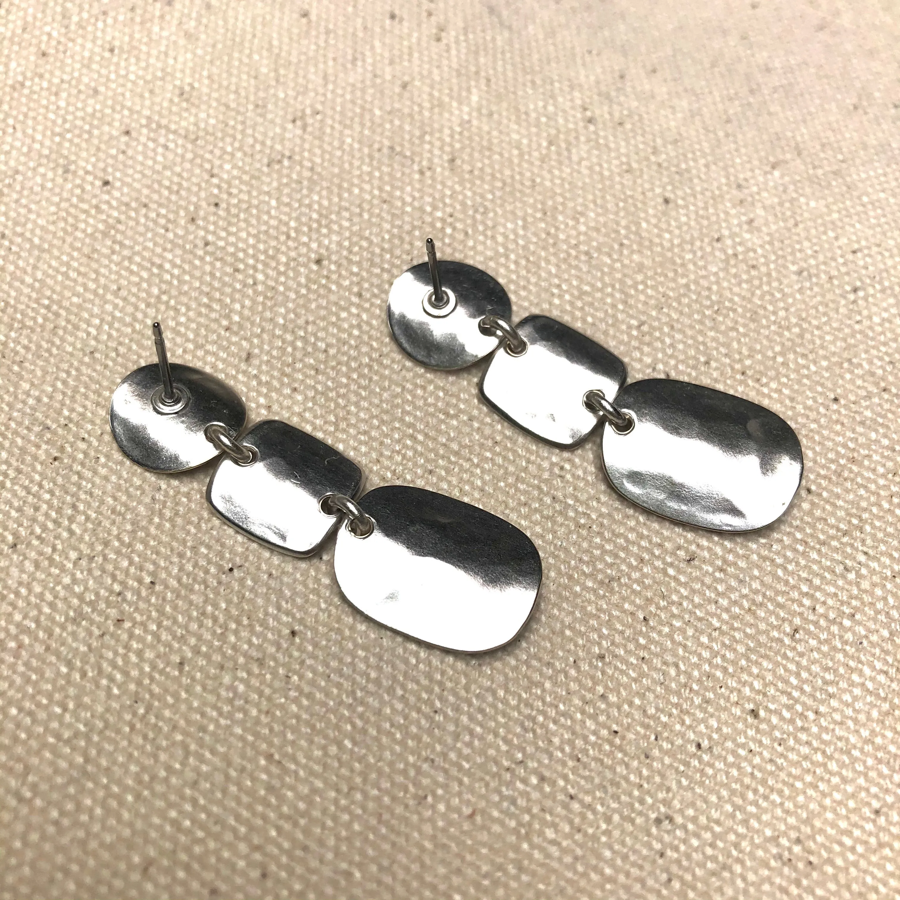 Concave Disc, Square and Oval Post Earring